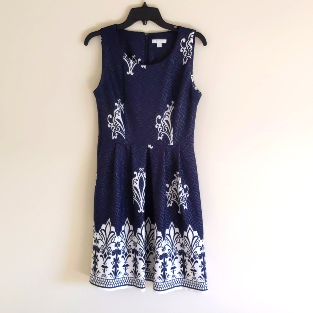 NY&Co Navy/White Dress